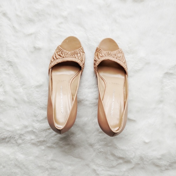 Sigerson Morrison NWT Leather Nude Wedge Heels - Picture 5 of 15